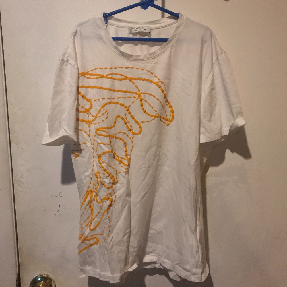 Versace collection yellow and white half Medusa